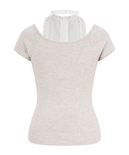 トップス ANDWANG Coquette Ribbon Knit Top ANDWANG tシャツ 半袖 Coquette Ribbon Knit Top レディース