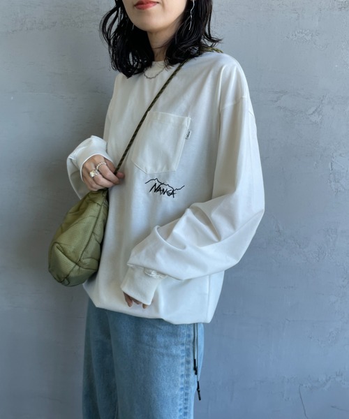NANGA（ナンガ） tシャツ 別注 ドローコード付き ポケットロング