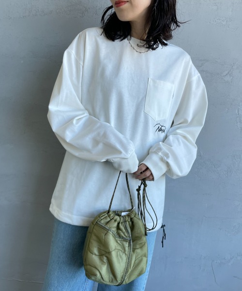 NANGA（ナンガ） tシャツ 別注 ドローコード付き ポケットロング
