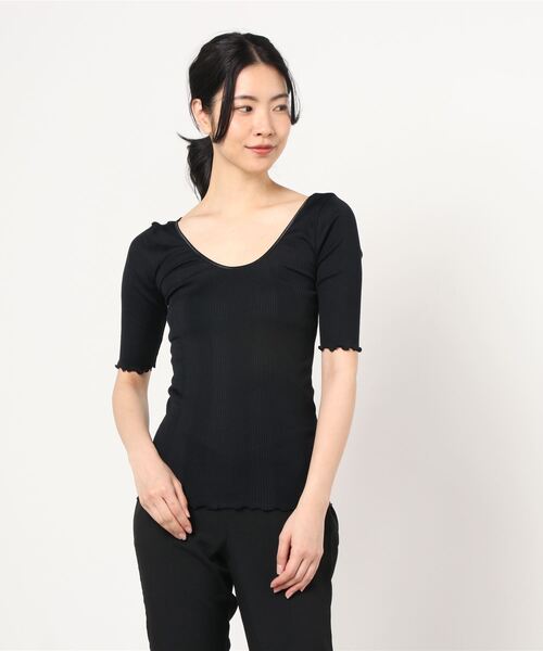 「TATRAS」 「CREW」半袖Tシャツ F ブラック レディース_画像7