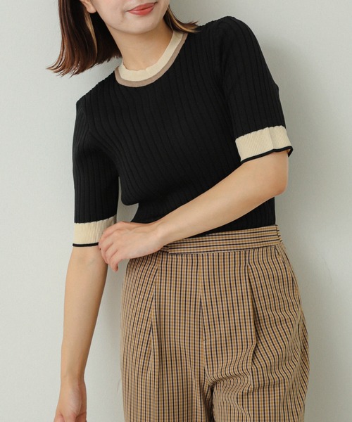 「SENSE OF PLACE by URBAN RESEARCH」 7分袖ニット ONE ブラウン レディース_画像6
