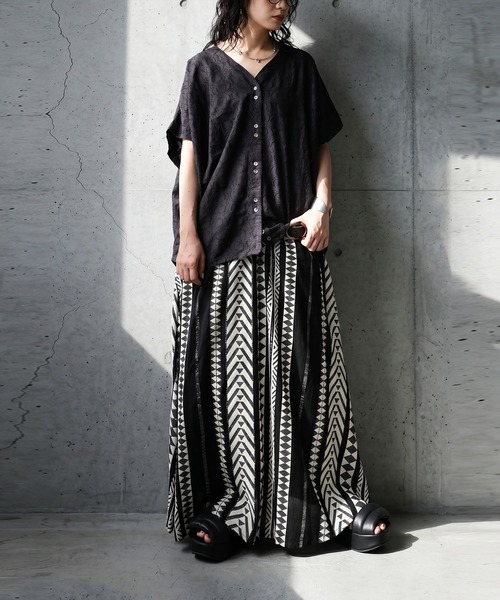 「antiqua」 半袖ブラウス ONESIZE ブラック レディース_画像3