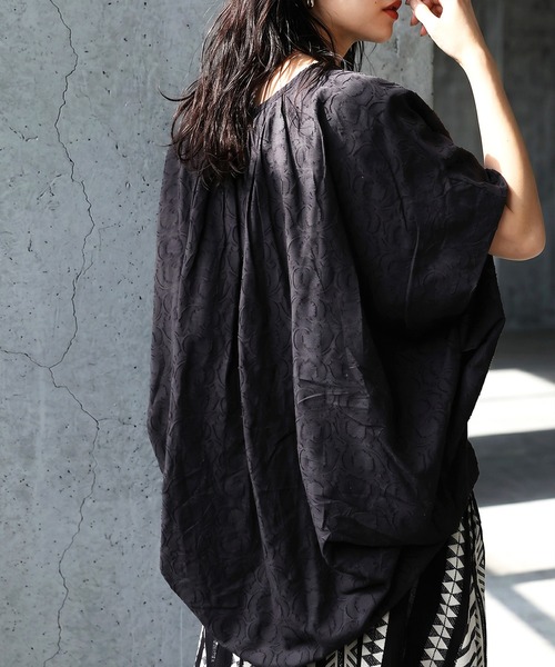 「antiqua」 半袖ブラウス ONESIZE ブラック レディース_画像4
