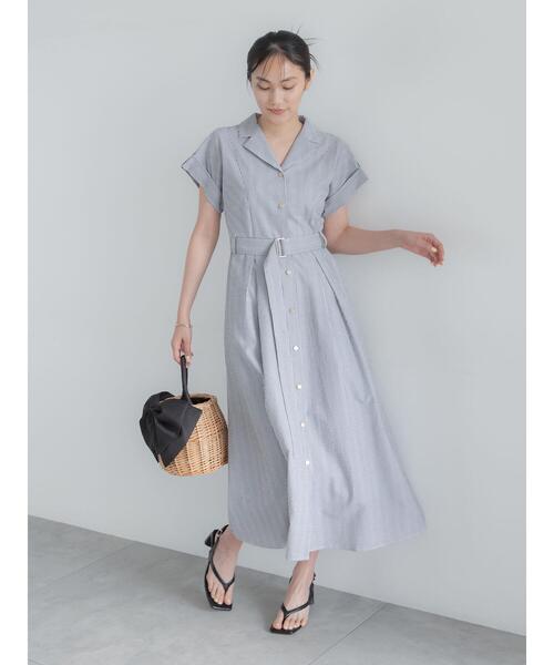「Te chichi」 シャツワンピース F ネイビー レディース_画像4