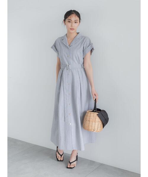 「Te chichi」 シャツワンピース F ネイビー レディース_画像5