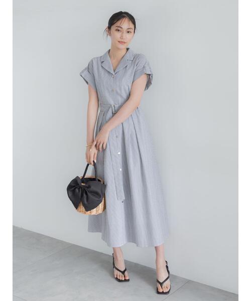 「Te chichi」 シャツワンピース F ネイビー レディース_画像6