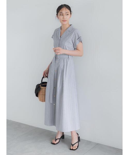 「Te chichi」 シャツワンピース F ネイビー レディース_画像7
