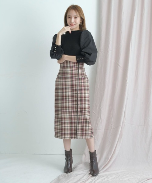 得価新品 スカート 通販 Paypayモール ウールチェックタイトスカート Zozotown Paypayモール店 豊富な国産 Vanderschooten Com
