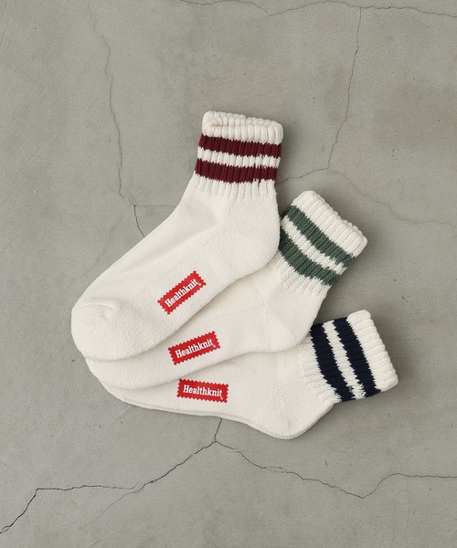 靴下 【Healthknit】3足セット ヘビーウェイトクウォーターソックス