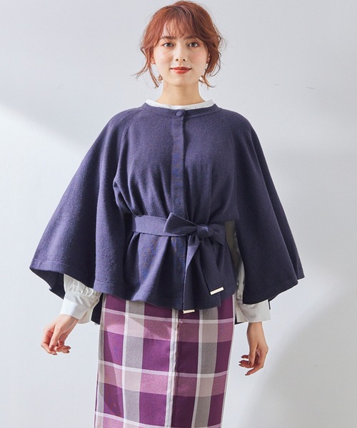 新品　TO BE CHIC フリルカーディガンポンチョ　ケープ　ブラック 新品 TO BE CHIC フリルカーディガンポンチョ ケープ ブラック