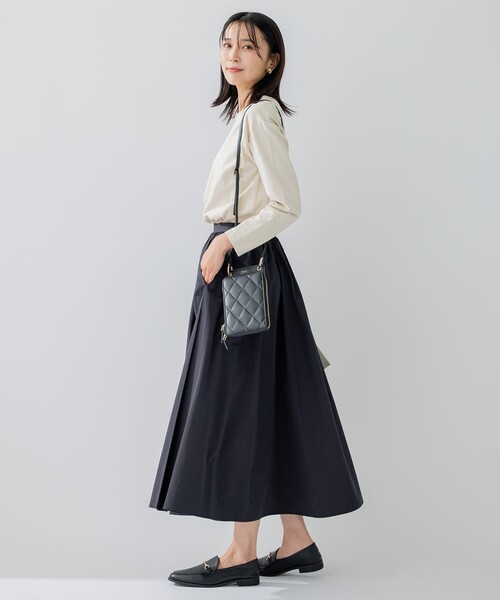 23SS✨23区 【洗える】ハイカウントライトタフタ ギャザースカート 完売品 セール】【洗える】ハイカウントライトタフタ ギャザースカート