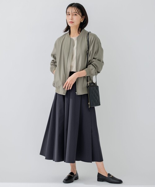 23区 スカート 「洗える」ハイカウントライトタフタ ギャザー