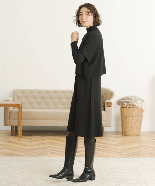 トキドキ ワンピース (3点セット)ニットワンピース+ニットポンチョ+