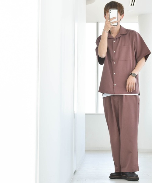 スタンダードシャツ【DARK BROWN】 Graphpaper Oxford S/S Oversized B.D Shirt 