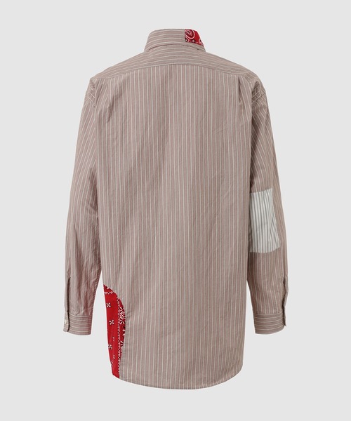シャツ ブラウス BANDANNA REPAIR STRIPE SHIRTS メンズ レディース