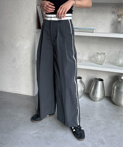 feepur（フェピュール） パンツ サイドパイピングマーベルトナイロン