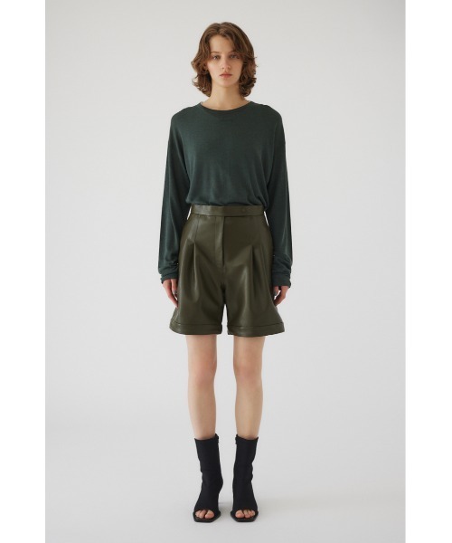 RIM.ARK スラックス パンツ Faux leather half PT レディース