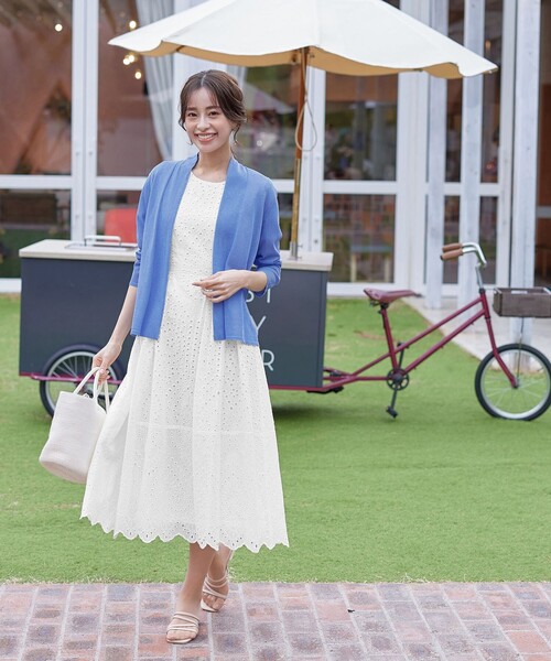 snidel パンチングレースパフスリワンピース ホワイト 1 ラスト一点  