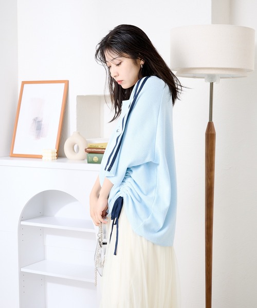 kutir（クティール） tシャツ ワッフルドロストリボンTシャツ
