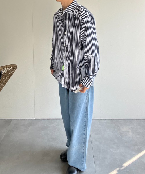 CREARE -LINO- シャツ バックデザインストライプシャツ メンズ