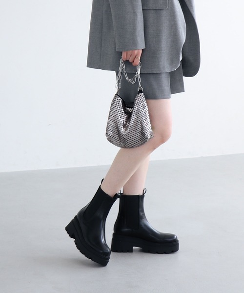 EVOL（イーボル） ブーツ 「EVOL」2段ソール厚底サイドゴアブーツ