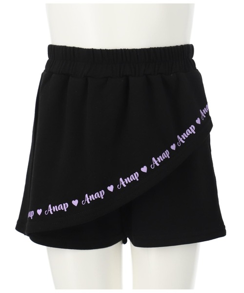 ANAP 黒 ロゴ入りキッズスカート サイズL ANAP kids（アナップキッズ） スカート ミニ裏毛スカパン キッズ 子供