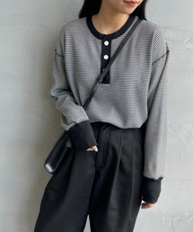 tシャツ 「別注」Healthknit / ワッフル ボーダー Tシャツ レディース Healthknit tシャツ 「HEALTHKNIT/ヘルスニット」 別注 ヘンリー