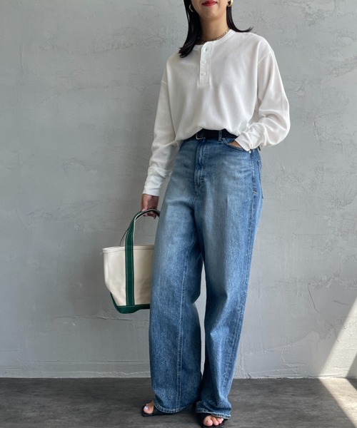 tシャツ 「HEALTHKNIT/ヘルスニット」 別注 クルーネック ワッフルボーダーTシャツ レディース Healthknit tシャツ 「HEALTHKNIT/ヘルスニット」 別注 ヘンリー