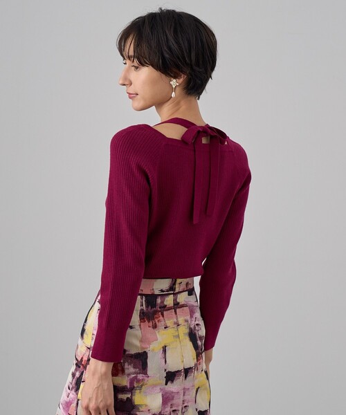 ANAYI(アナイ) 半袖セーター サイズ38 M レディース美品  - レッド ANAYI - アナイ アンサンブル トップス 長袖カーディガン 半袖ニット