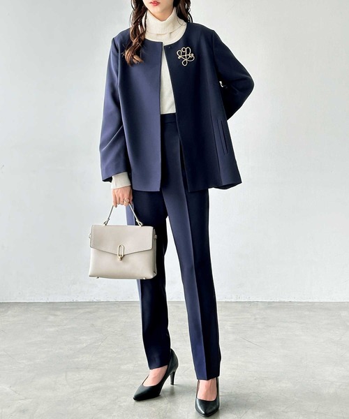 GeeRA（ジーラ） スラックス パンツ 「2点セット」ノーカラーフレアー