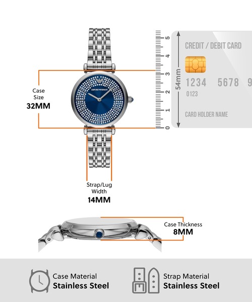 腕時計 エンポリオ・アルマーニ 腕時計 レディース アナログ ステンレス AR11627 レディースの画像
