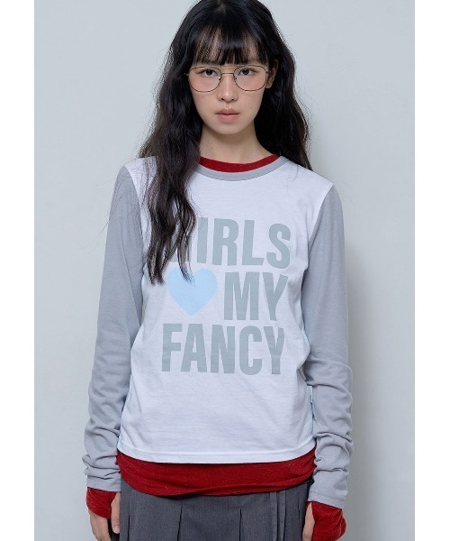 tシャツ A'GEM/9 × .kom 「 FANCY CLUB/ファンシークラブ」 GIRLS MY FANCY LONG SLEEVE/ガールズマ