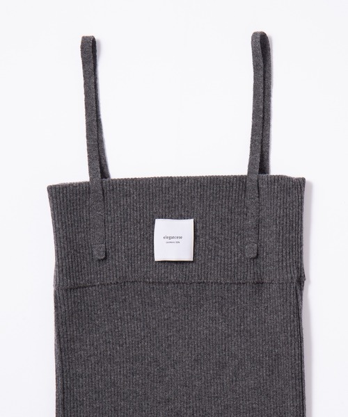 エレガンセーゼ elegancese 【elegancese】Rib camisole （チャコールグレー） Elegancese キャミソール 「elegancese」Rib camisole カシミヤ