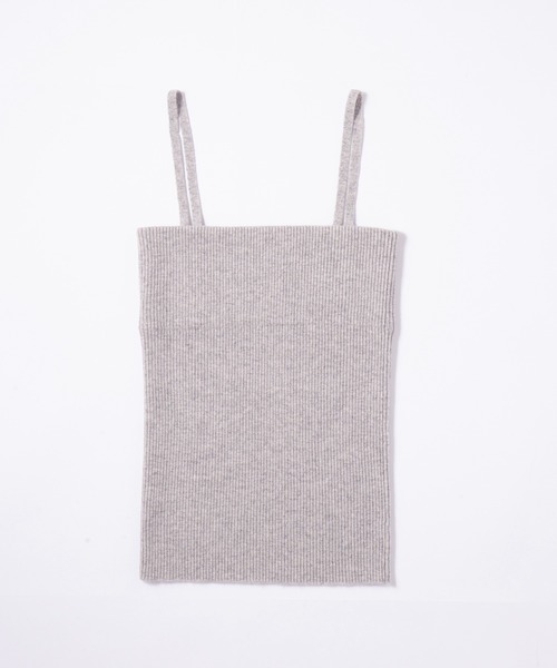 エレガンセーゼ elegancese 【elegancese】Rib camisole （チャコールグレー） エレガンセーゼ elegancese 【elegancese】Rib camisole