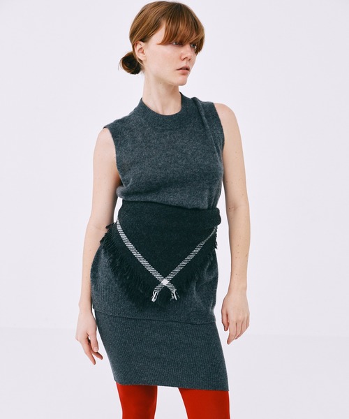 キャミソール 「elegancese」Rib camisole　カシミヤ100% Elegancese キャミソール 「elegancese」Rib camisole カシミヤ