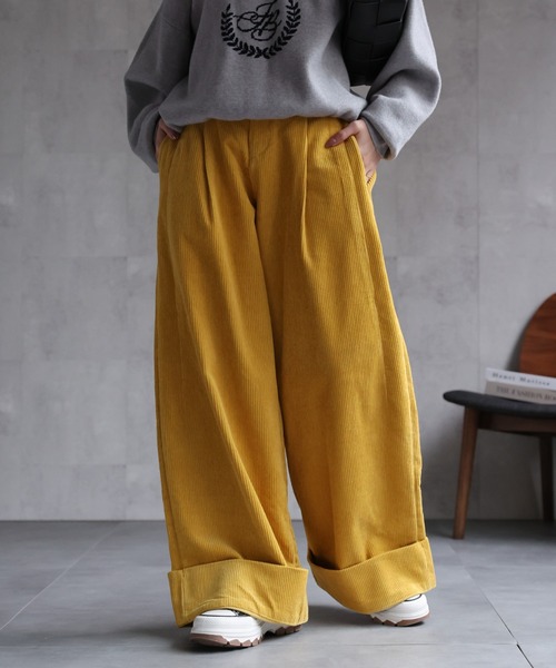 CREARE -LINO- パンツ 「レディース商品」コーデュロイロールアップ