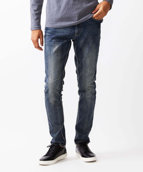 【新品未使用】MICHEL KLEIN HOMME パンツ Sサイズ 日本製》ブラックオーシャンデニムパンツ(フルレングスパンツ