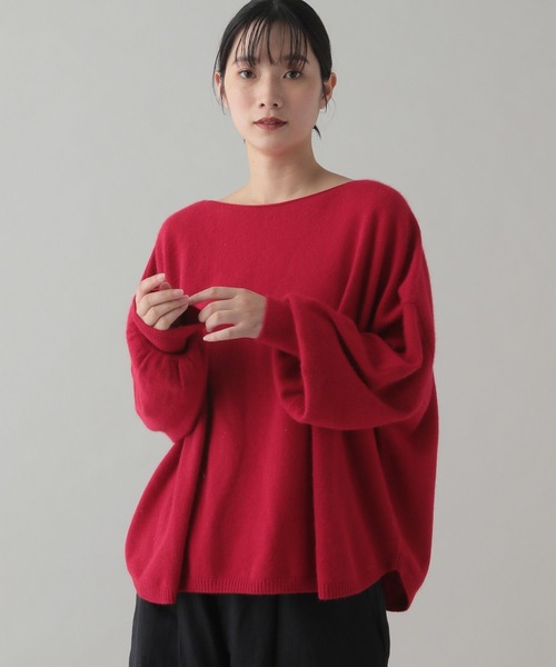ニット セーター 「natural by clip」12ゲージウール混BIGプルオーバー レディース
