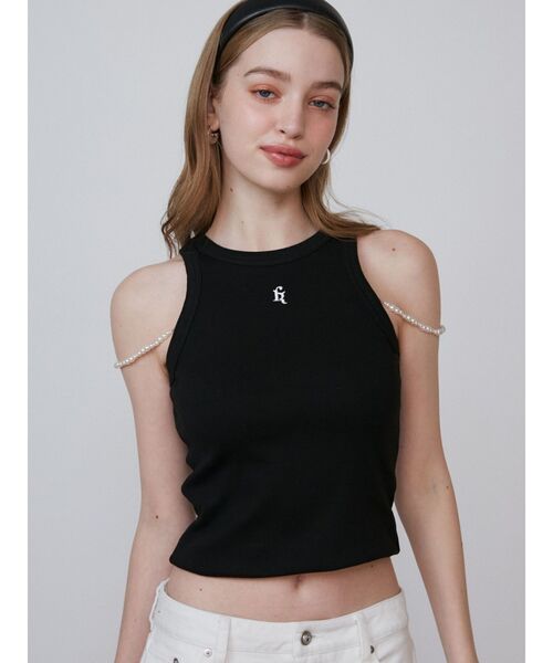タンクトップ ノースリーブ PEARL STRAP TANK TOP/パールストラップタンクトップ レディース