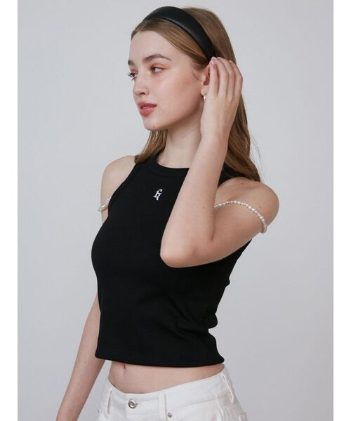 タンクトップ ノースリーブ PEARL STRAP TANK TOP/パールストラップタンクトップ レディース CALNAMUR タンクトップ ノースリーブ PEARL STRAP TANK TOP