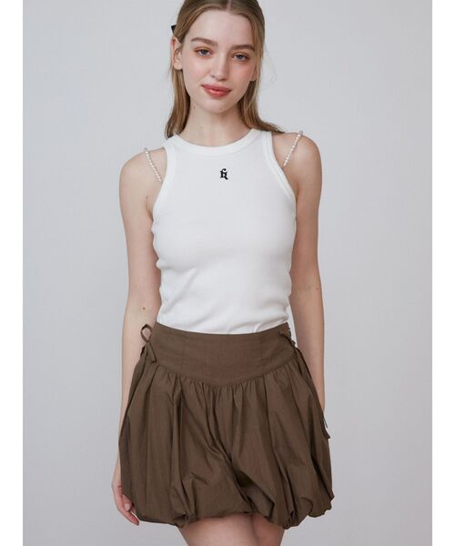 タンクトップ ノースリーブ PEARL STRAP TANK TOP/パールストラップタンクトップ レディース CALNAMUR タンクトップ ノースリーブ PEARL STRAP TANK TOP