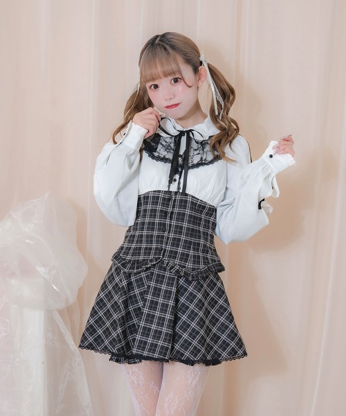 Honey Cinnamon（ハニーシナモン） セットアップ ラッフルレース配色