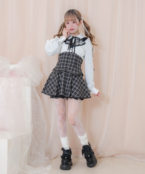 Honey Cinnamon（ハニーシナモン） セットアップ ラッフルレース配色