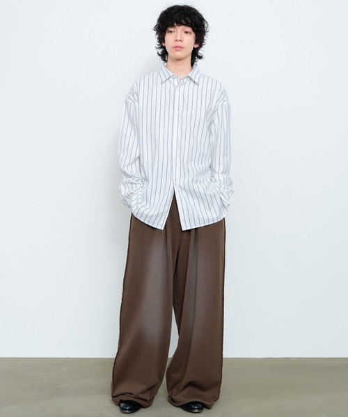 SINSS 2タックブリーチスウェットパンツ　ブラウン SINSS スウェットパンツ ジャージ Two tuck breach sweatpants