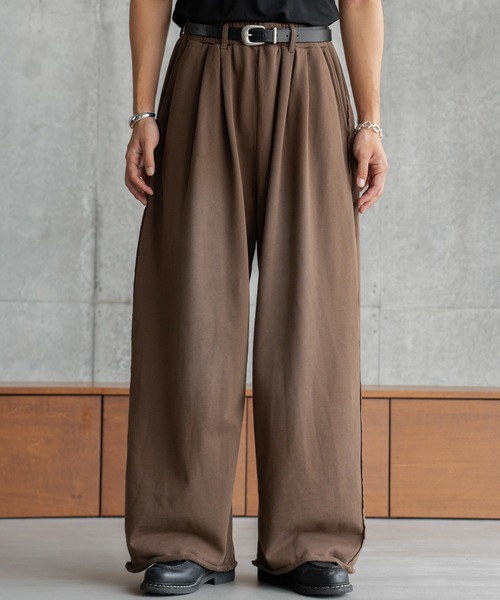 SINSS 2タックブリーチスウェットパンツ　ブラウン SINSS スウェットパンツ ジャージ Two tuck breach sweatpants