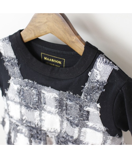 tシャツ フサフサブロックチェックチュニックＴシャツ キッズ 子供服 女の子 | maarook | 15