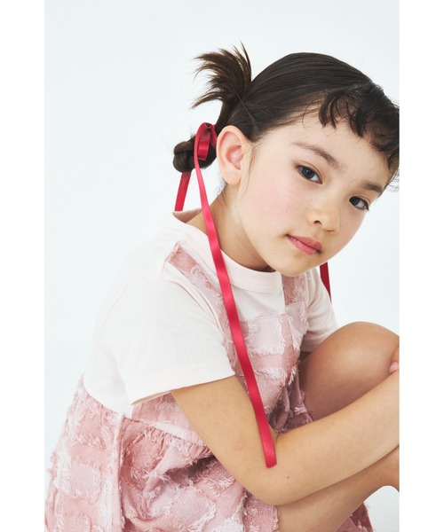 tシャツ フサフサブロックチェックチュニックＴシャツ キッズ 子供服 女の子 | maarook | 12
