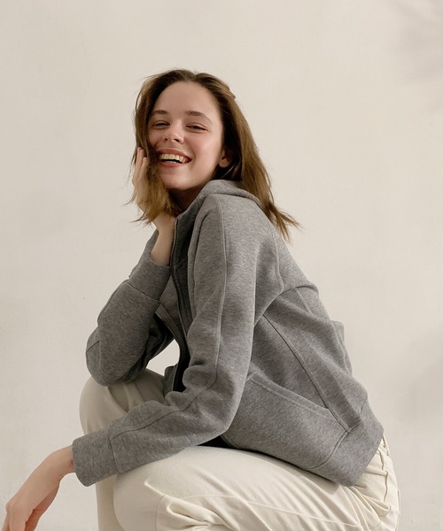 美品☆24年モデル完売品☆ダイアグラム　ニットコンビパーカー　ジップアップ　36 COMME CA MEN（コムサメン） パーカー ニットコンビ ジップアップ