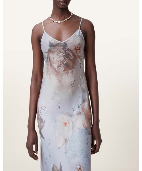 AllSaints/Bryony ミディ丈 スリップワンピース Vネック ALLSAINTS ワンピース BRYONY MAXI SLIP DRESS | マキシ