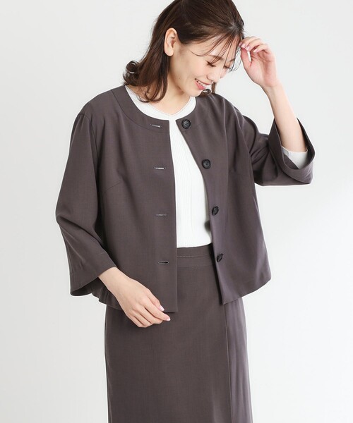 Reflect ノーカラージャケット 17/4L　新品タグ付き SALE/手洗い可／セットアップ可能】ノーカラーセミダブル